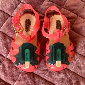 Mini Melissa Kids' Pink and Green Sandals